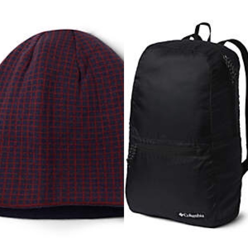 NWT Columbia Backpack and hat.